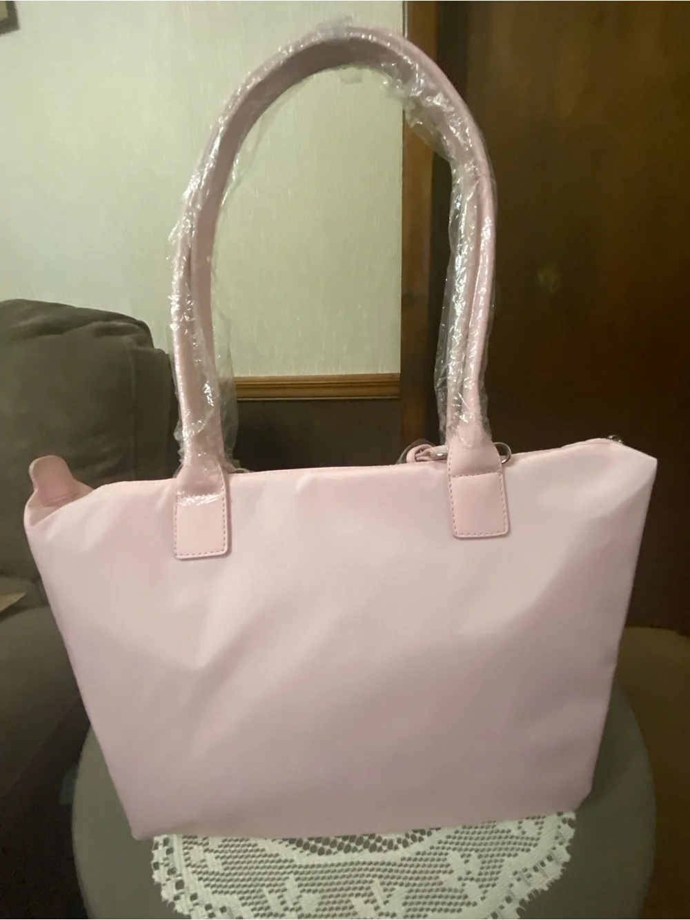 Madden Girl Pink Tote Bag with Charm Accent